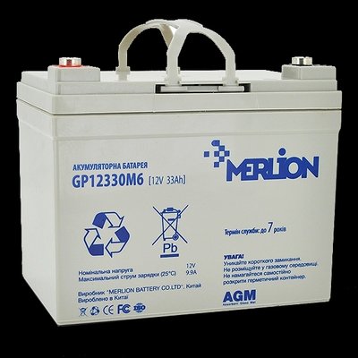 MERLION AGM GP12330M6 12 V 33 Ah Акумуляторна батарея 28429 фото