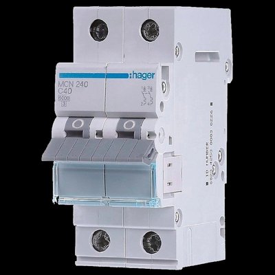 Hager MCN240 Автоматичний вимикач 2P 6kA C-40A 2M 31524 фото