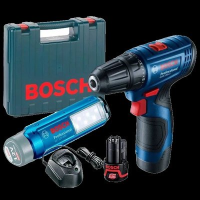 Bosch GSR 120-LI + GLI 12V-300 (06019G8004) Аккумуляторный шуруповерт и фонарик 32612 фото