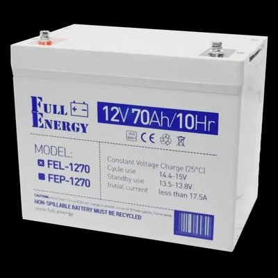 Full Energy FEL-1270 12V 70 Ah Акумулятор гелевий 29068 фото