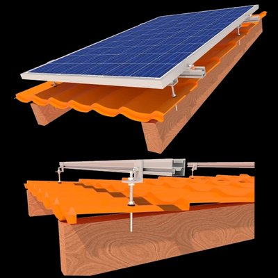 StringSetter SS-XL-M 01 комплект крепления 1 солнечных панелей до 1145мм металлочерепица, шифер 31184 фото