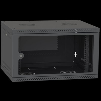 IPCOM 6U 600x600 Шкаф телекоммуникационный двери стекло (черный) 32322 фото