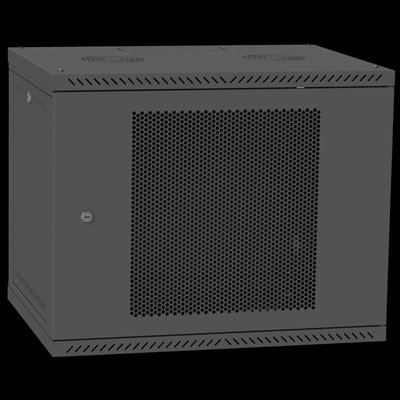IPCOM 9U 600x600 Шкаф телекоммуникационный двери перф (черный) 32325 фото