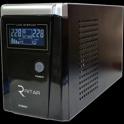RITAR RTSW-600 LCD ИБП с правильной синусоидой (360 Вт), 12В, под наружный АКБ 28408 фото