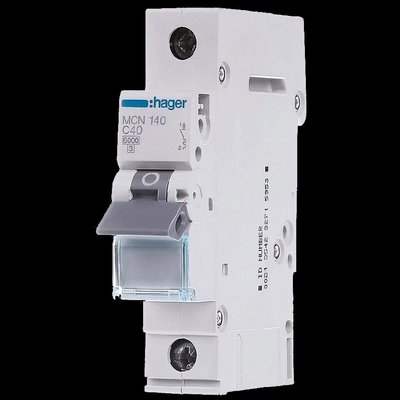 Hager MCN140 Автоматичний вимикач 1P 6kA C-40A 1M 31516 фото