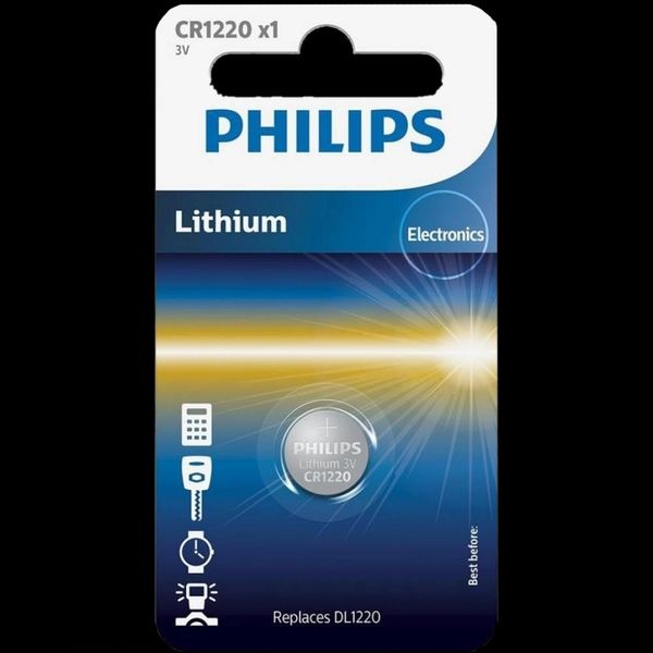 Philips CR1220 Батарейка літієва блістер, 1 шт 29653 фото