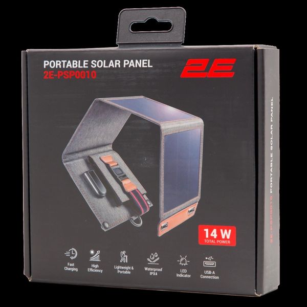 2E Портативна сонячна панель, 14 Вт зарядний пристрій, USB-A 5V/2.4A 27931 фото