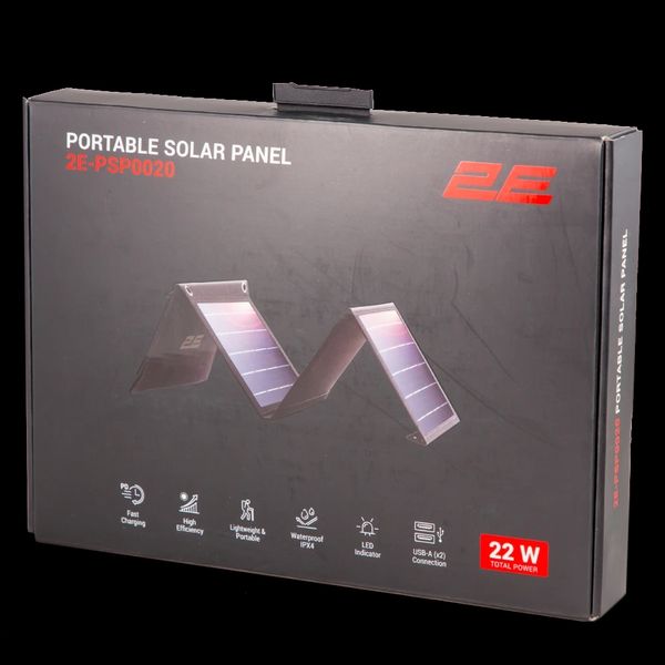 2E Портативна сонячна панель, 22 Вт зарядний пристрій, 2*USB-A 5V/2.4A 27932 фото