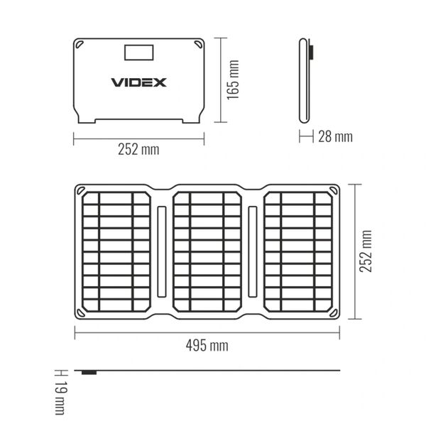 VIDEX VSO-F515UU 15W Сонячна панель 31492 фото